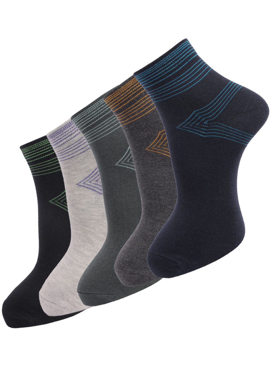 Dollar Socks Cotton Ankle Length Socks for Men's Free Size (Pack of 5)