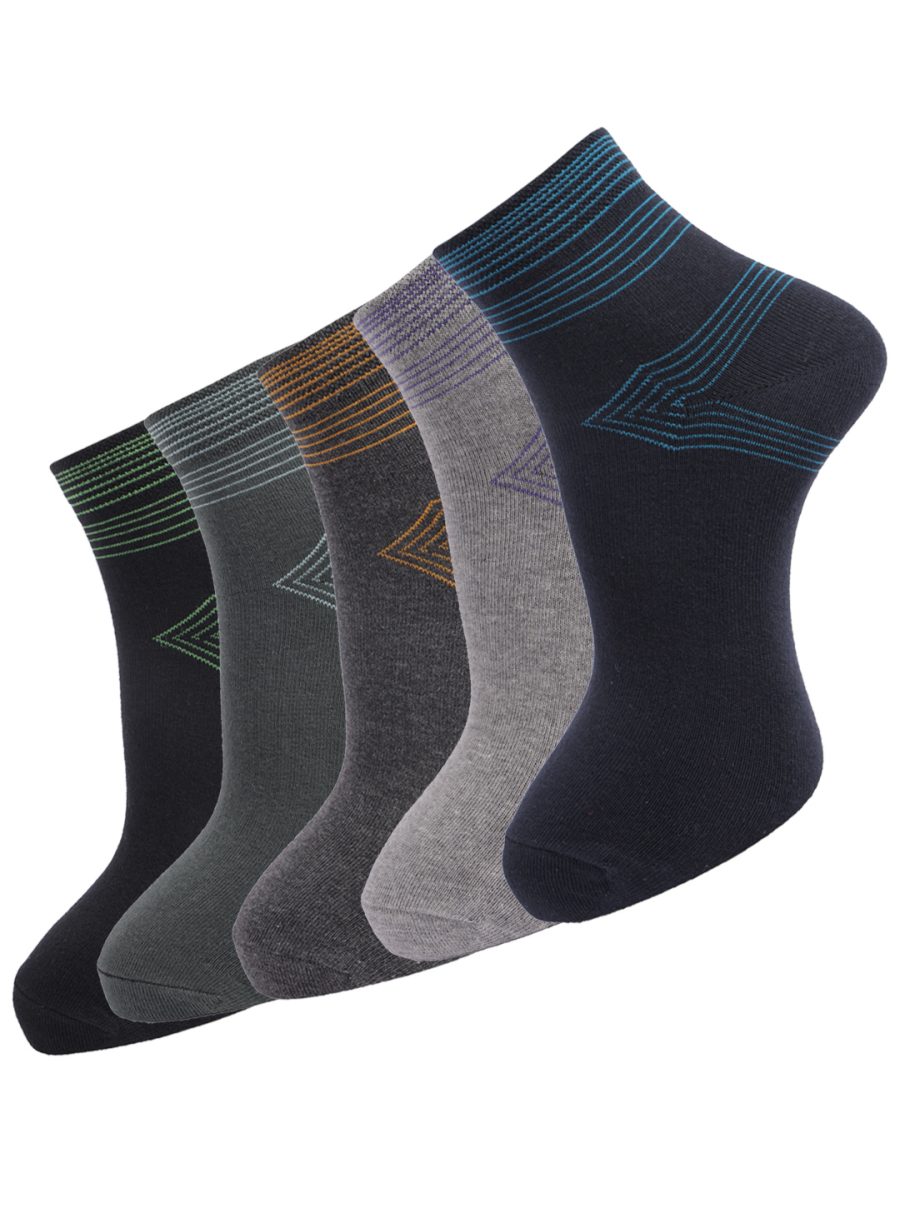 Dollar Socks Cotton Ankle Length Socks for Men's Free Size (Pack of 5)