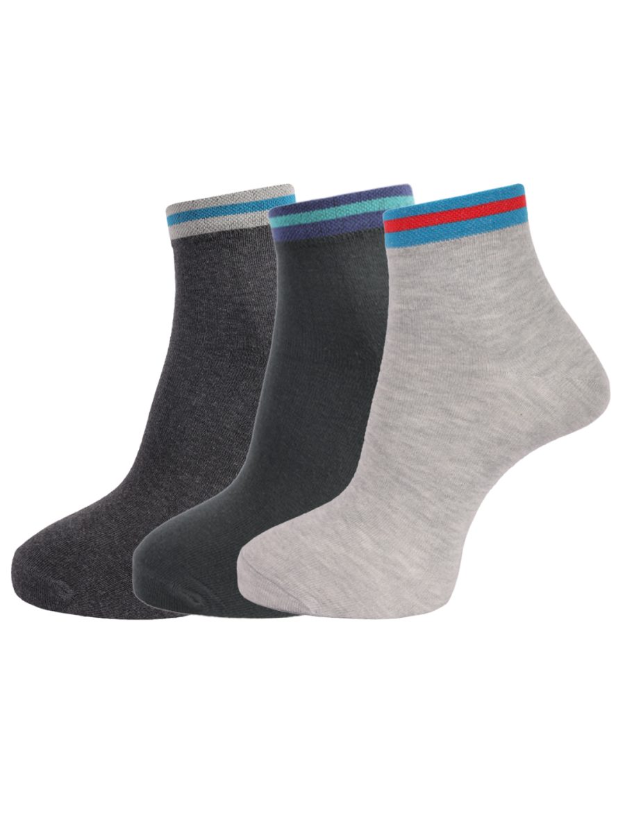 Dollar Socks Cotton Ankle Length Socks for Men's Free Size (Pack of 3)