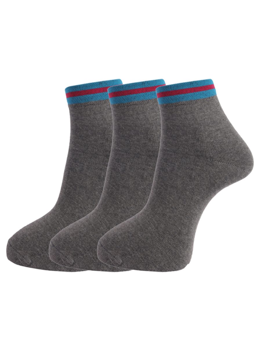 Dollar Socks Cotton Ankle Length Socks for Men's Free Size (Pack of 3)