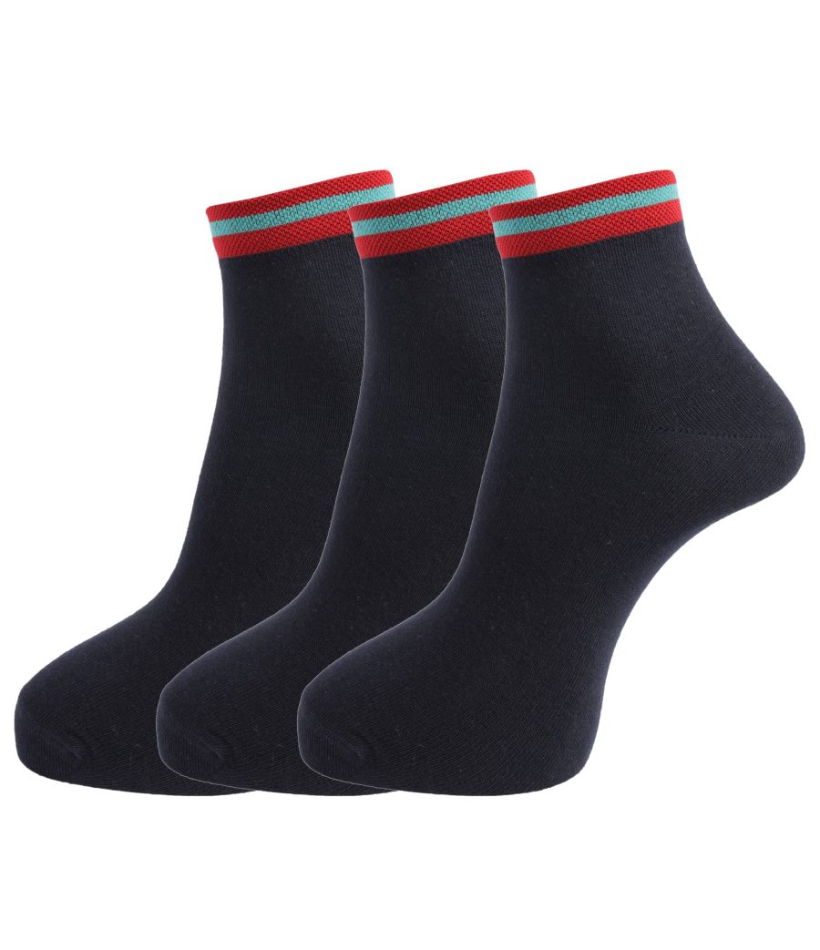 Dollar Socks Cotton Ankle Length Socks for Men's Free Size (Pack of 3)