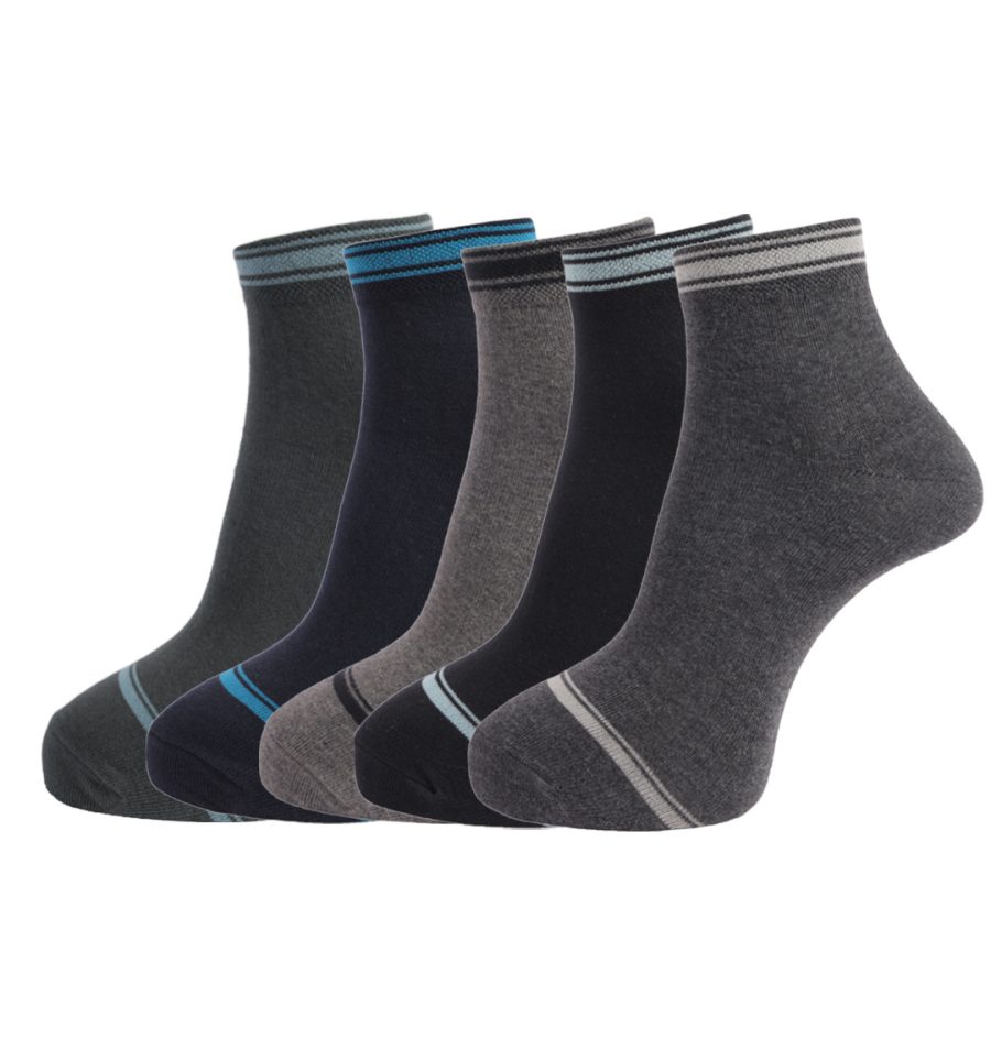Dollar Socks Cotton Ankle Length Socks for Men's Free Size (Pack of 5)