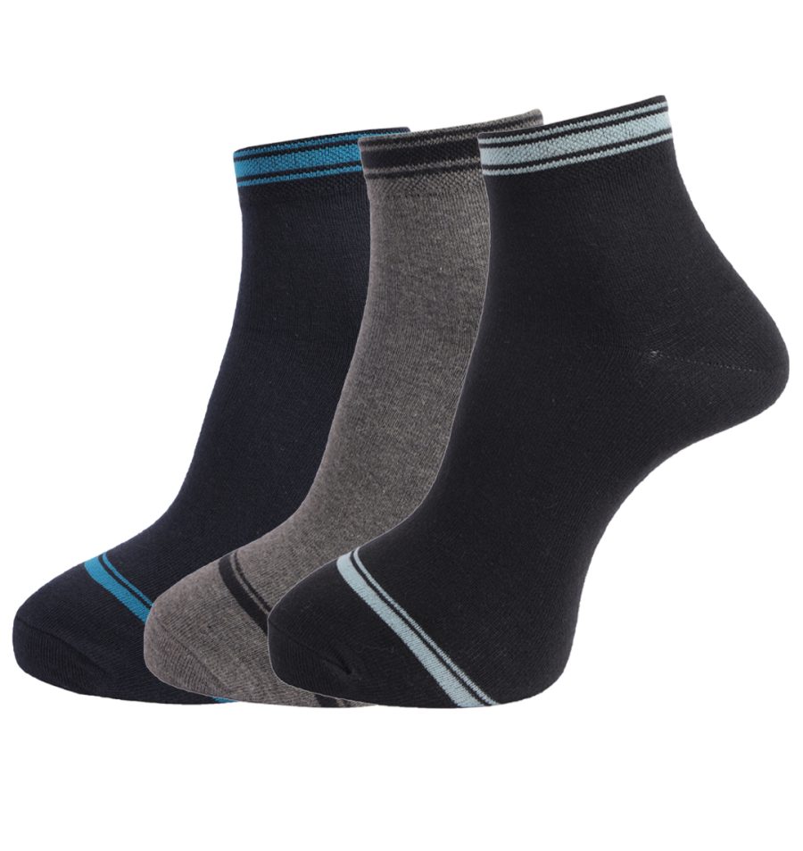 Dollar Socks Cotton Ankle Length Socks for Men's Free Size (Pack of 3)