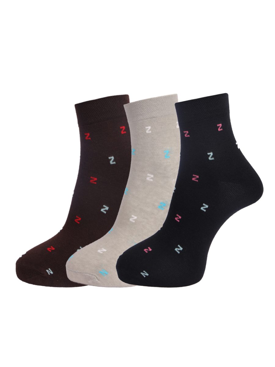 Dollar Socks Cotton Ankle Length Socks for Men's Free Size (Pack of 3)