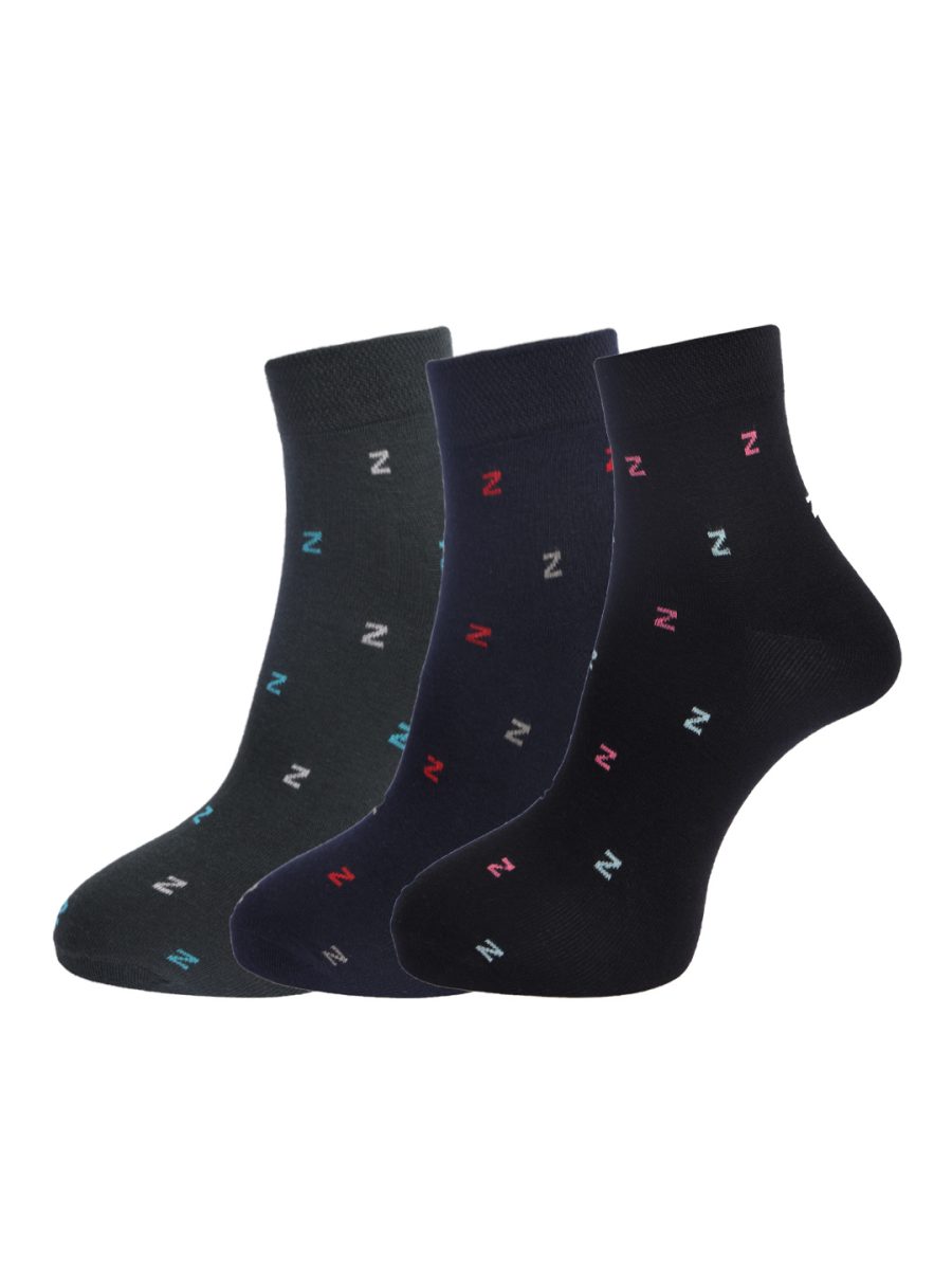 Dollar Socks Cotton Ankle Length Socks for Men's Free Size (Pack of 3)