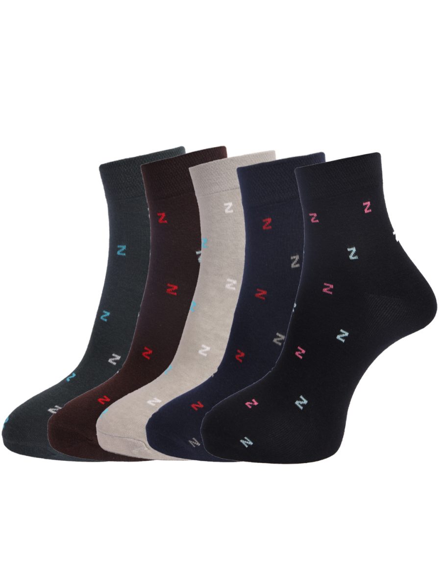 Dollar Socks Cotton Ankle Length Socks for Men's Free Size (Pack of 5)