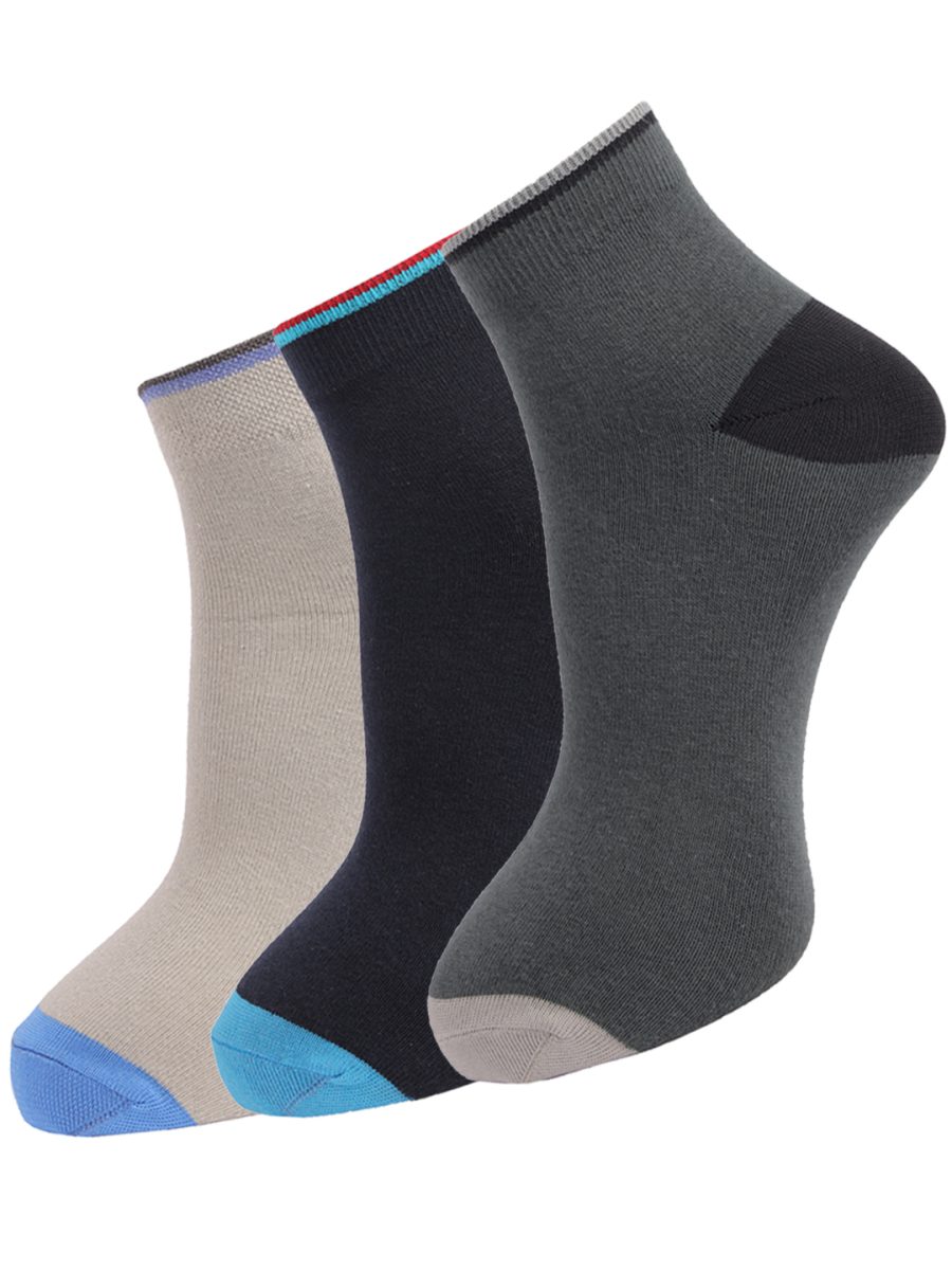 Dollar Socks Cotton Ankle Length Socks for Men's Free Size (Pack of 3)