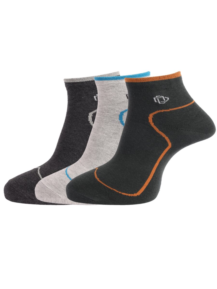 Dollar Socks Cotton Ankle Length Socks for Men's Free Size (Pack of 3)