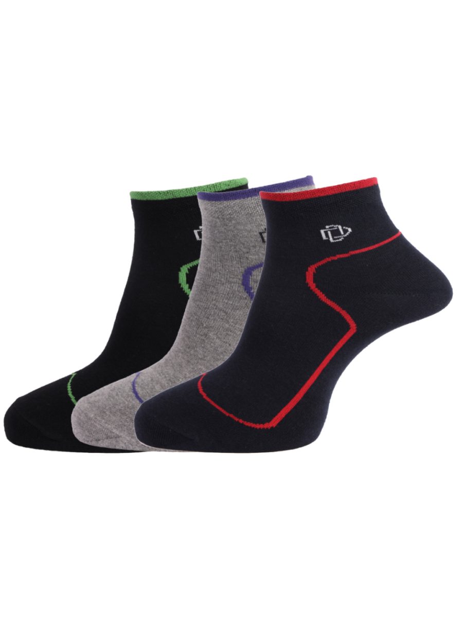 Dollar Socks Cotton Ankle Length Socks for Men's Free Size (Pack of 3)