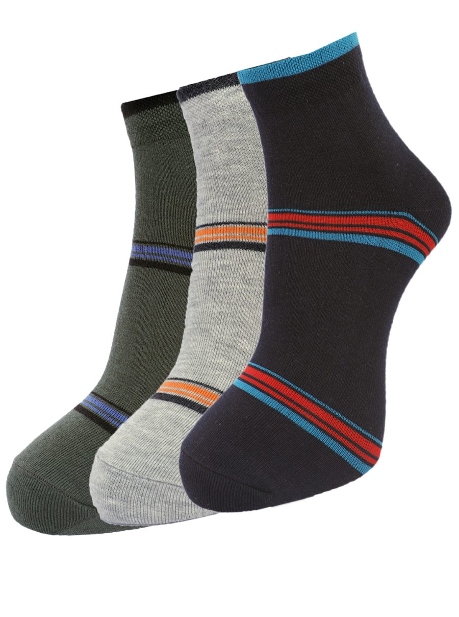 Dollar Socks Cotton Ankle Length Socks for Men's Free Size (Pack of 3)