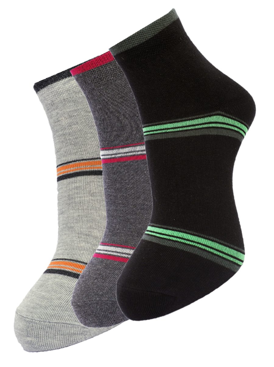 Dollar Socks Cotton Ankle Length Socks for Men's Free Size (Pack of 3)