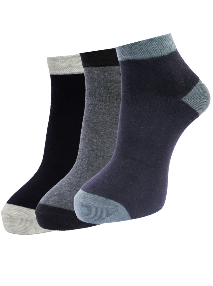 Dollar Socks Cotton Ankle Length Socks for Men's Free Size (Pack of 3)