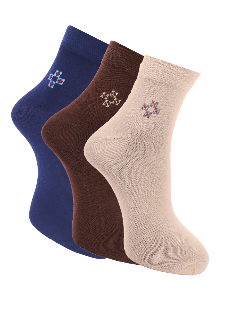 Dollar Socks Cotton Ankle Length Socks for Men's Free Size (Pack of 3)