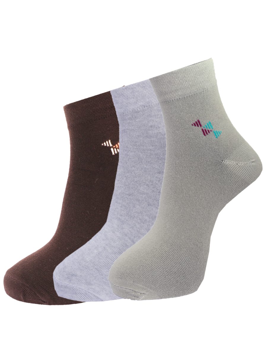 Dollar Socks Cotton Ankle Length Socks for Men's Free Size (Pack of 3)