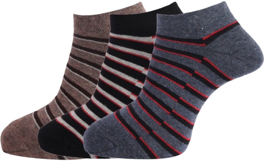 Dollar Socks for Men Solid Ankle Length Cotton Socks, Free Size (Pack of 3)