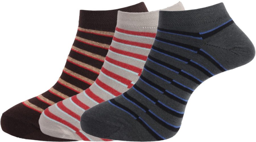 Dollar Socks for Men Solid Ankle Length Cotton Socks, Free Size (Pack of 3)