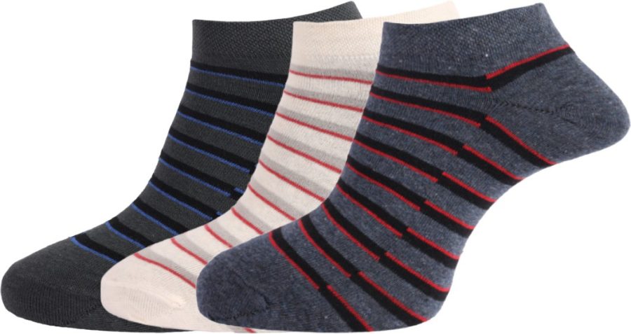 Dollar Socks for Men Solid Ankle Length Cotton Socks, Free Size (Pack of 3)