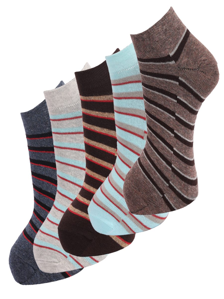Dollar Socks Cotton Ankle Length Socks for Men's Free Size (Pack of 5)