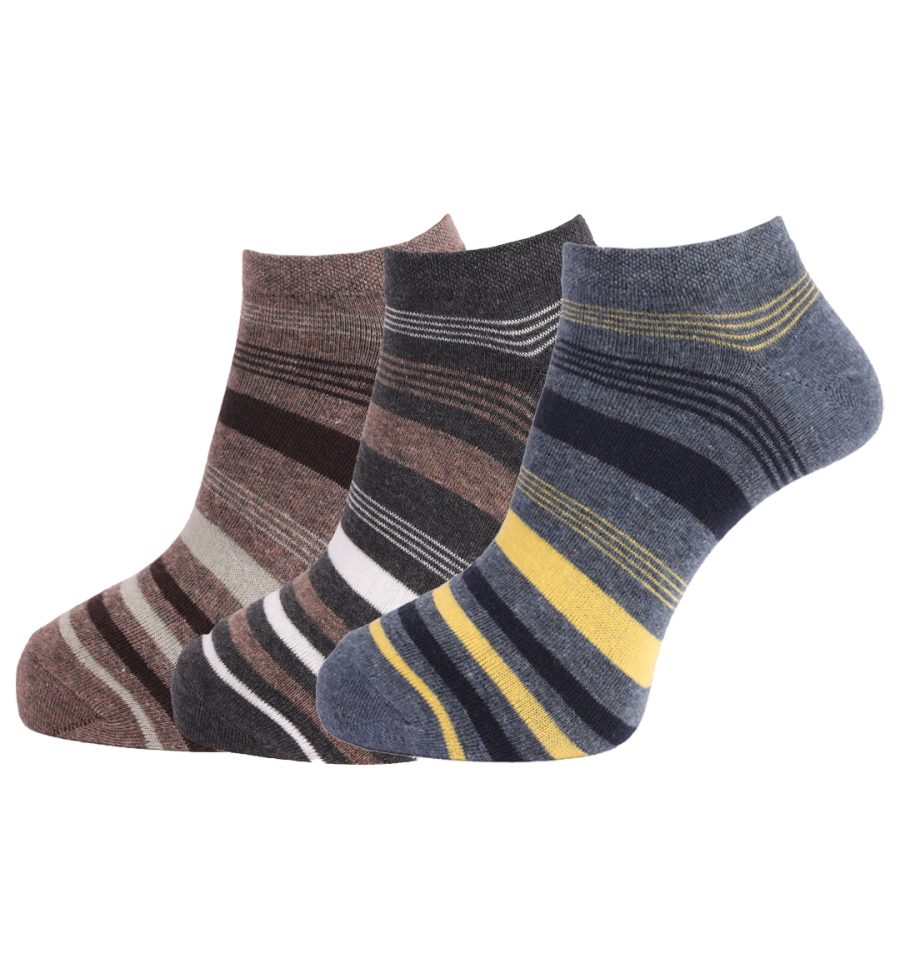 Dollar Socks Cotton Ankle Length Socks for Men's Free Size (Pack of 3)