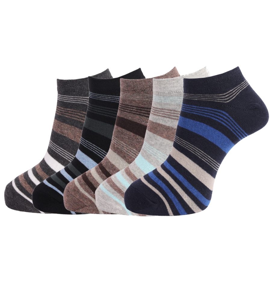 Dollar Socks Cotton Ankle Length Socks for Men's Free Size (Pack of 5)