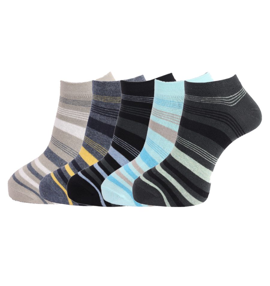 Dollar Socks Cotton Ankle Length Socks for Men's Free Size (Pack of 5)