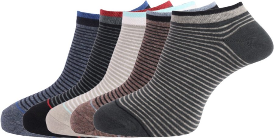 Dollar Socks for Men Solid Ankle Length Cotton Socks, Free Size (Pack of 5)