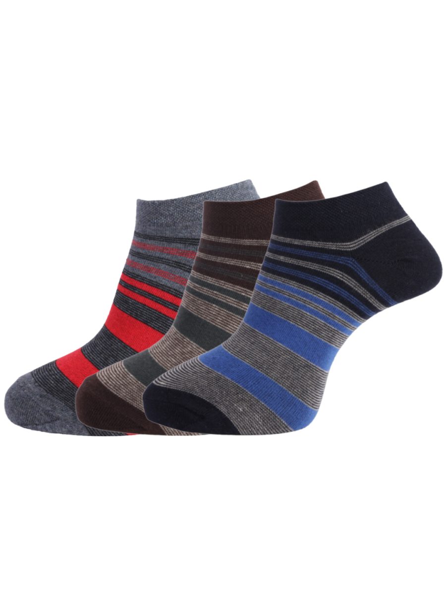 Dollar Socks Cotton Ankle Length Socks for Men's Free Size (Pack of 3)