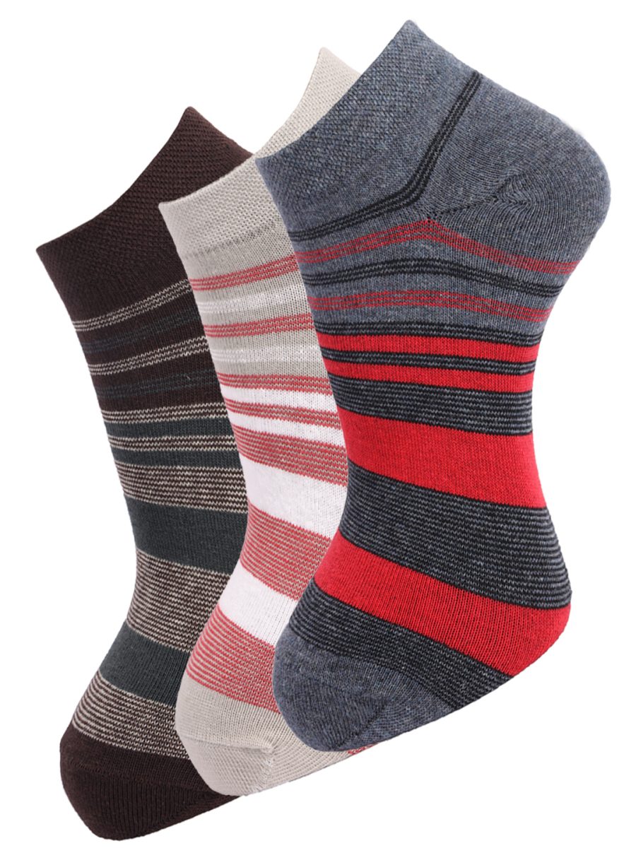 Dollar Socks Cotton Ankle Length Socks for Men's Free Size (Pack of 3)