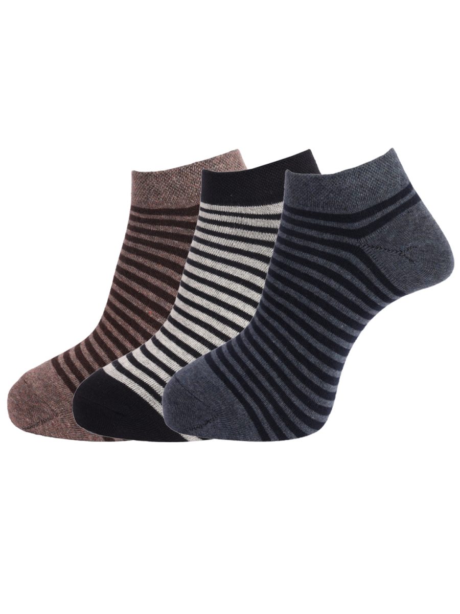 Dollar Socks Cotton Ankle Length Socks for Men's Free Size (Pack of 3)