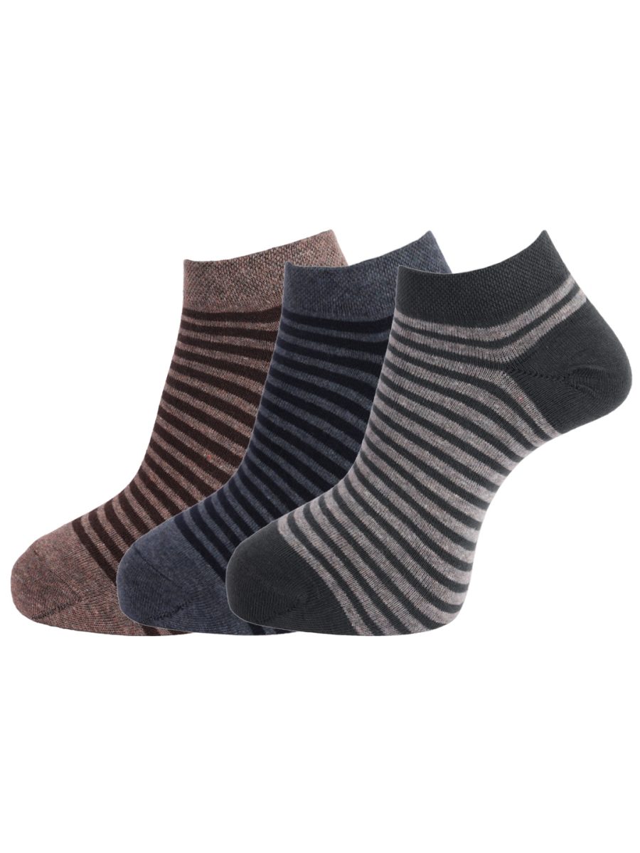 Dollar Socks Cotton Ankle Length Socks for Men's Free Size (Pack of 3)