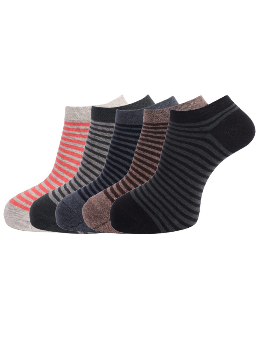 Dollar Socks Cotton Ankle Length Socks for Men's Free Size (Pack of 5)