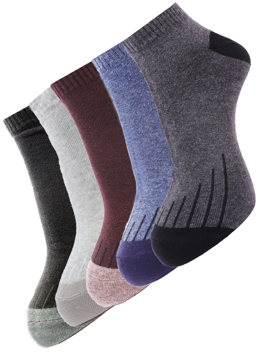 Dollar Socks Cotton Ankle Length Socks for Men's Free Size (Pack of 5)
