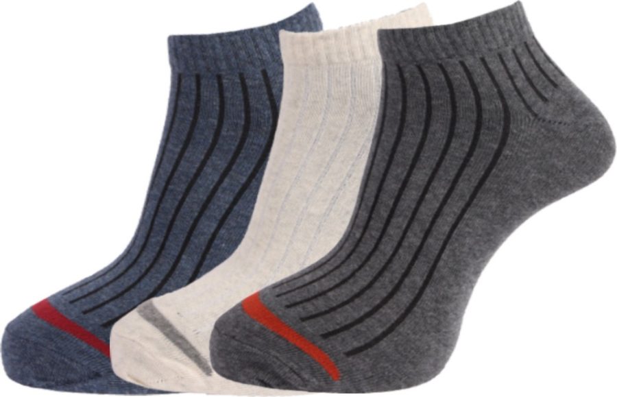 Dollar Socks Cotton Ankle Length Socks for Men's Free Size (Pack of 3)