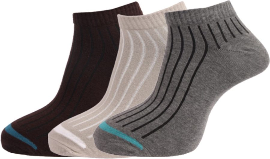 Dollar Socks Cotton Ankle Length Socks for Men's Free Size (Pack of 3)