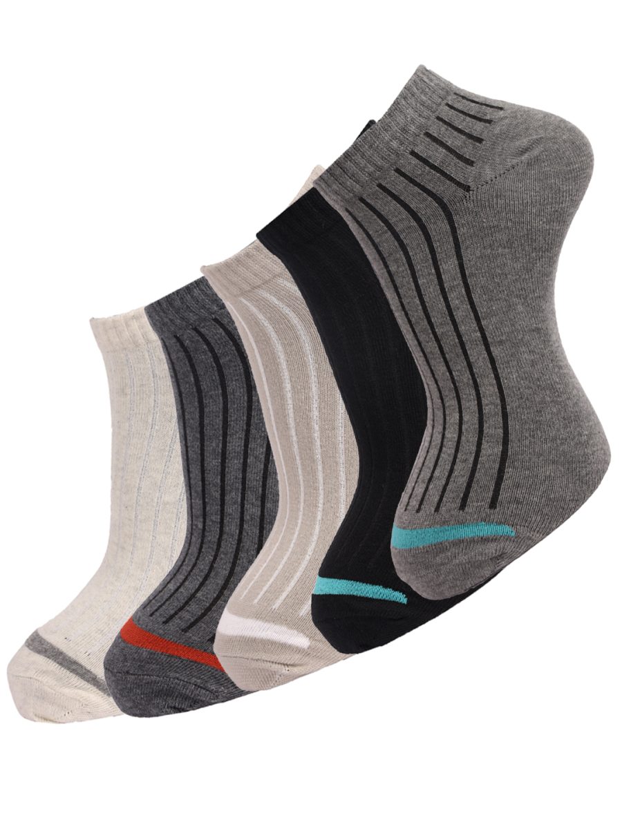 Dollar Socks Cotton Ankle Length Socks for Men's Free Size (Pack of 5)