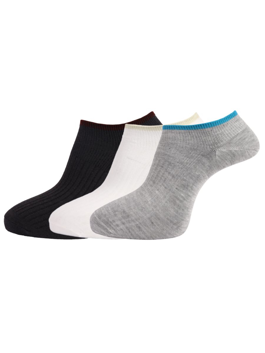 Dollar Socks Cotton Ankle Length Socks for Men's Free Size (Pack of 3)