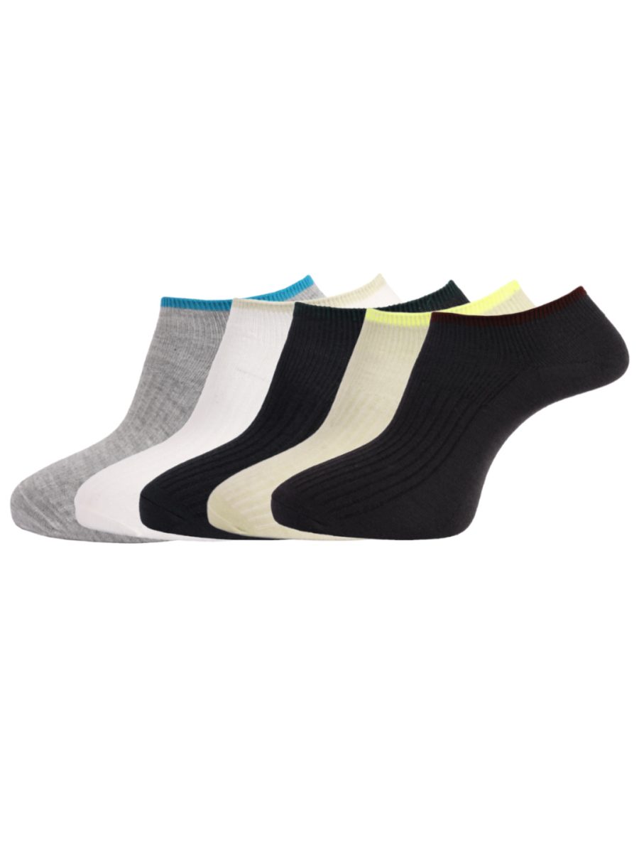Dollar Socks Cotton Ankle Length Socks for Men's Free Size (Pack of 5)