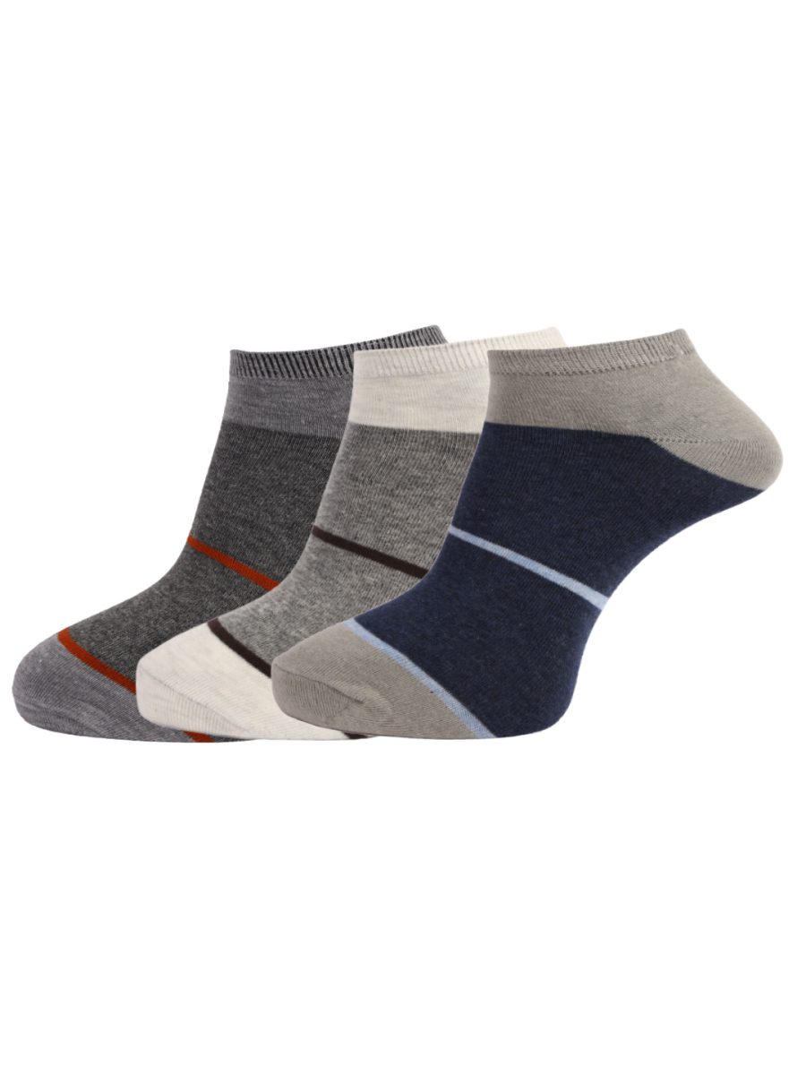 Dollar Socks Cotton Ankle Length Socks for Men's Free Size (Pack of 3)