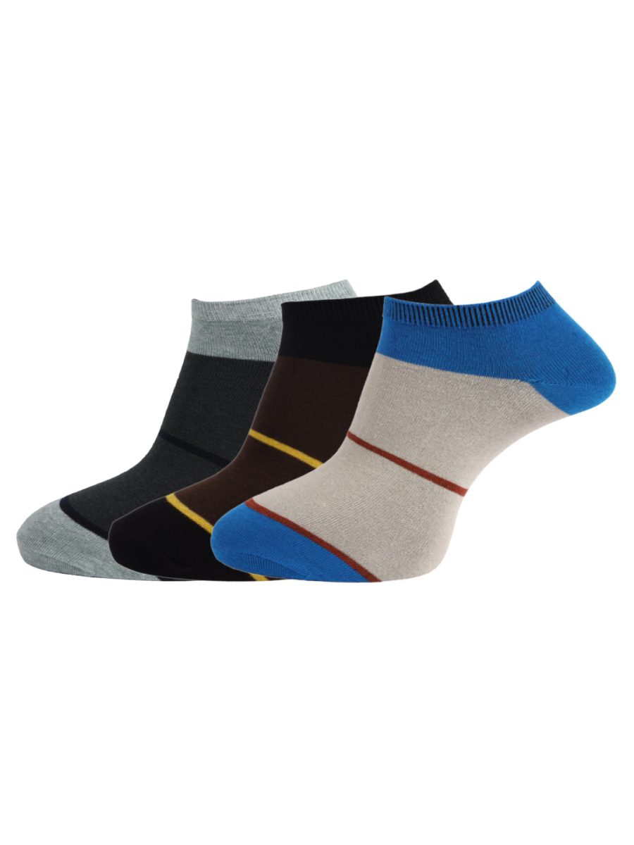 Dollar Socks Cotton Ankle Length Socks for Men's Free Size (Pack of 3)