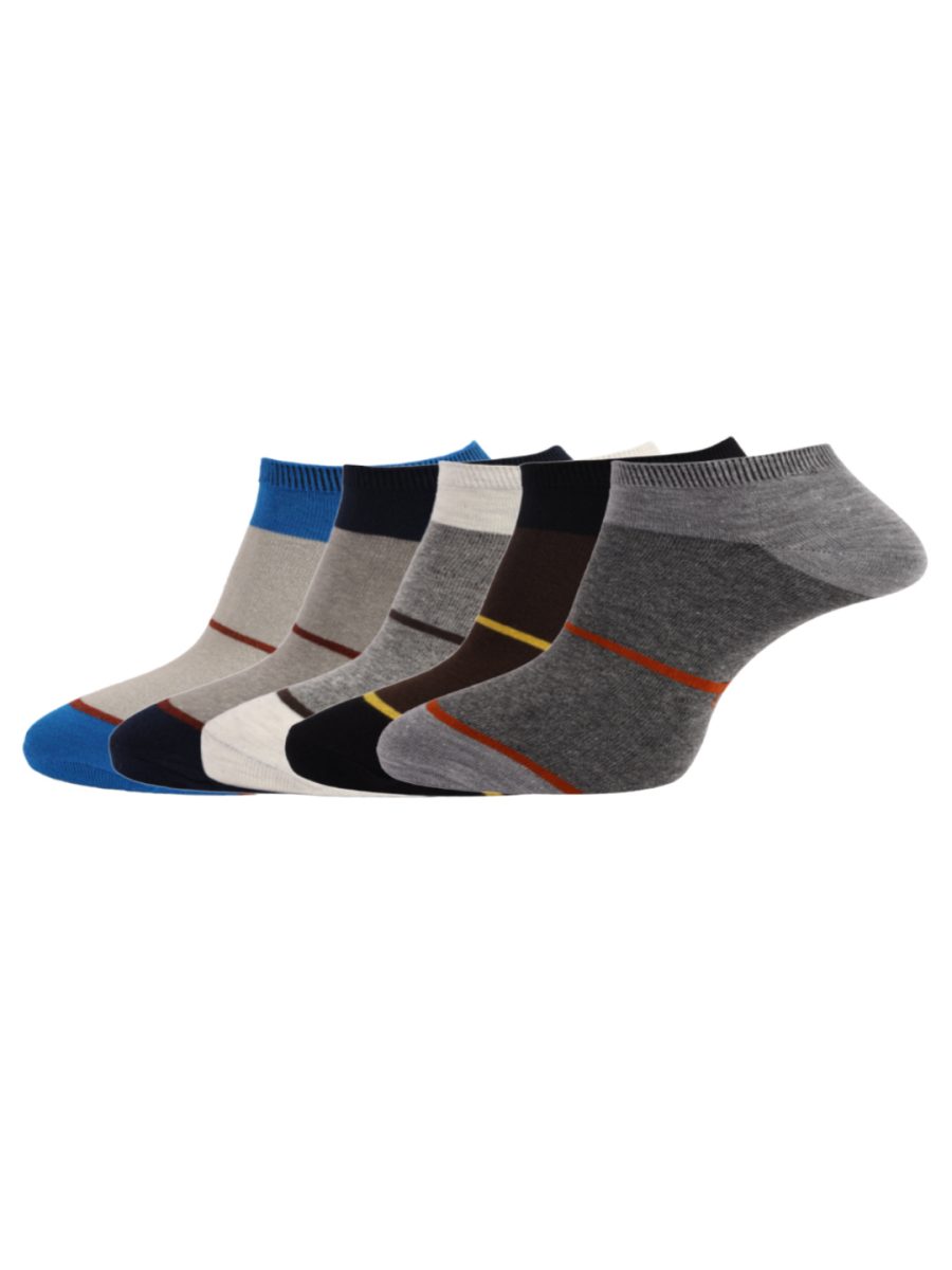 Dollar Socks Cotton Ankle Length Socks for Men's Free Size (Pack of 5)