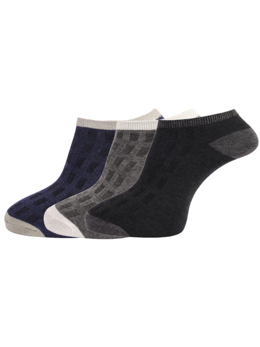 Dollar Socks Cotton Ankle Length Socks for Men's Free Size (Pack of 3)