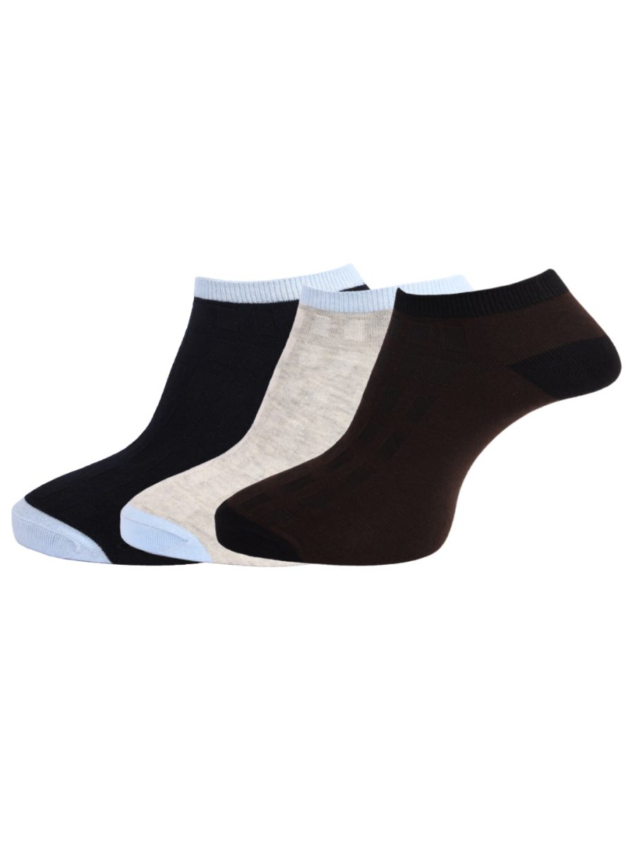 Dollar Socks Cotton Ankle Length Socks for Men's Free Size (Pack of 3)