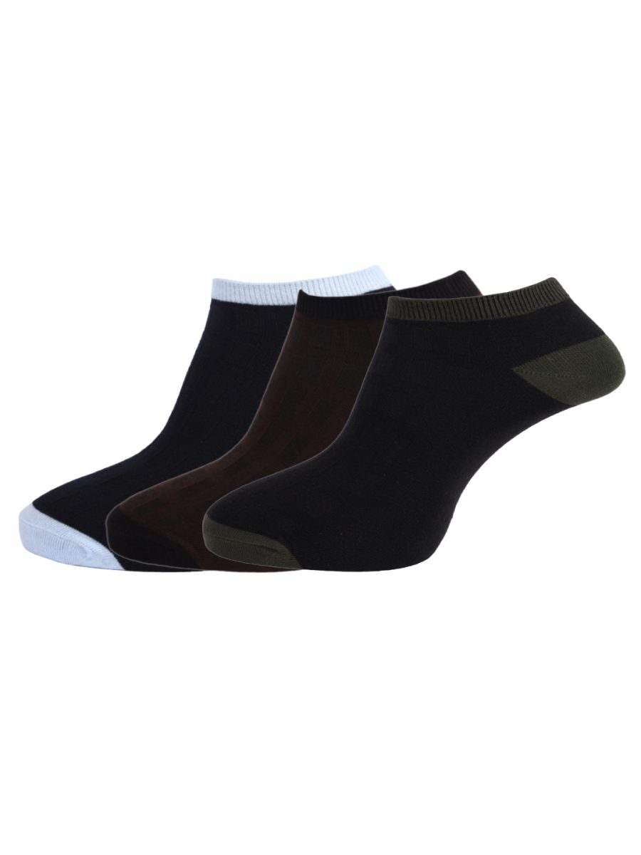 Dollar Socks Cotton Ankle Length Socks for Men's Free Size (Pack of 3)