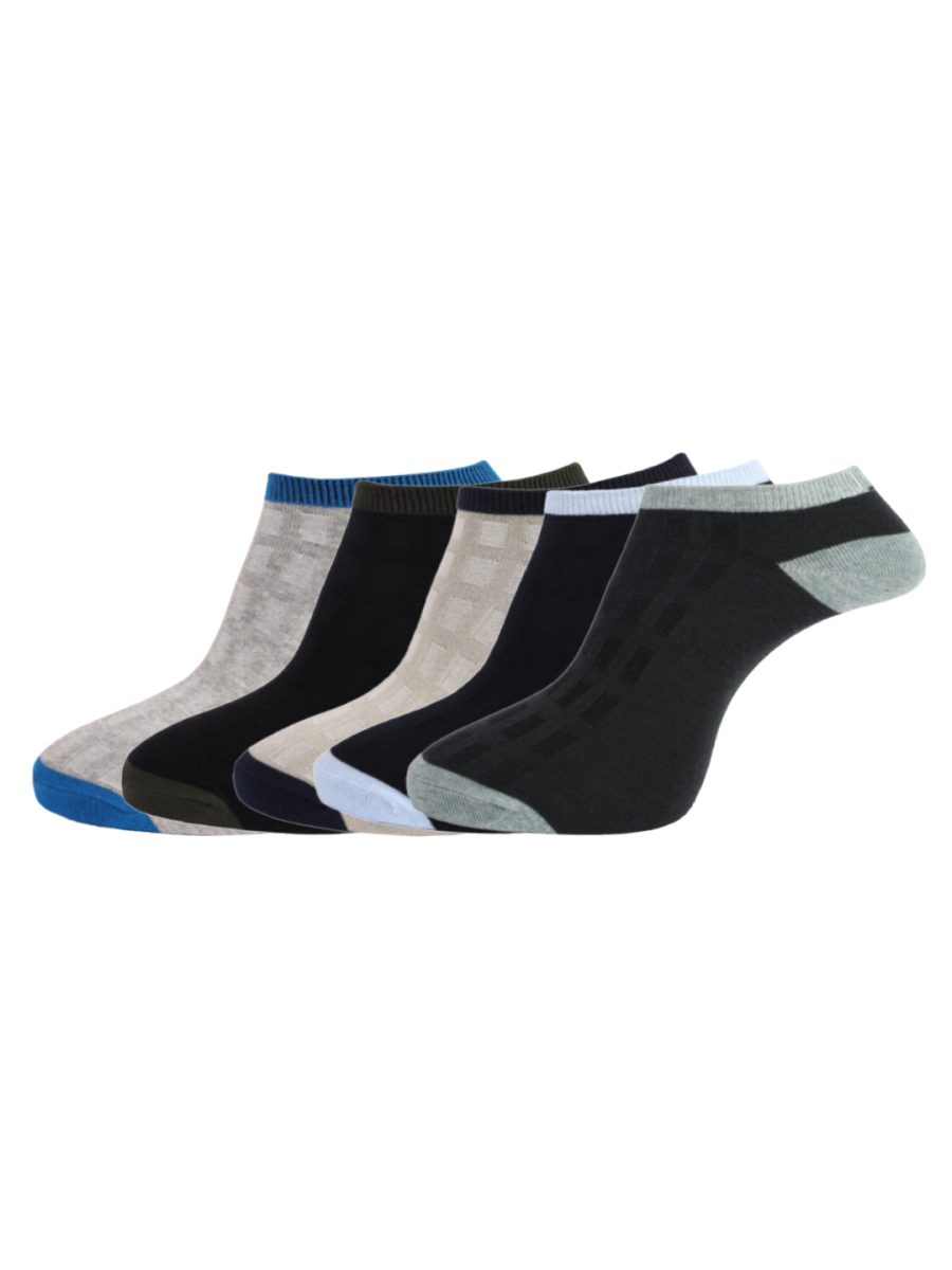 Dollar Socks Cotton Ankle Length Socks for Men's Free Size (Pack of 5)