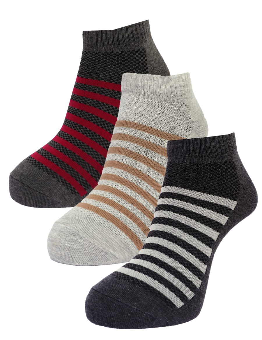 Dollar Socks Low Ankle Cotton socks for Mens Free size (Pack of 3)