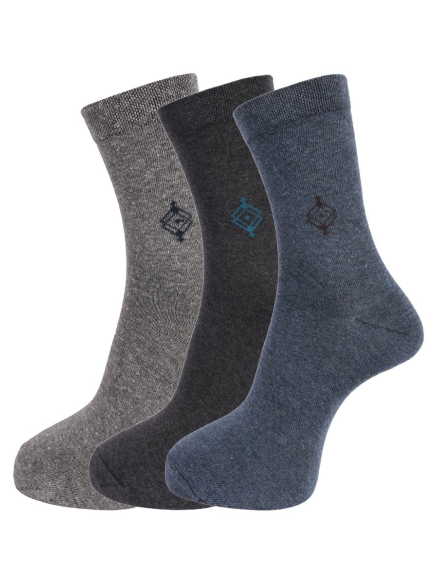 Dollar Socks Full Length Cotton Socks for Mens Free Size (Pack of 3)