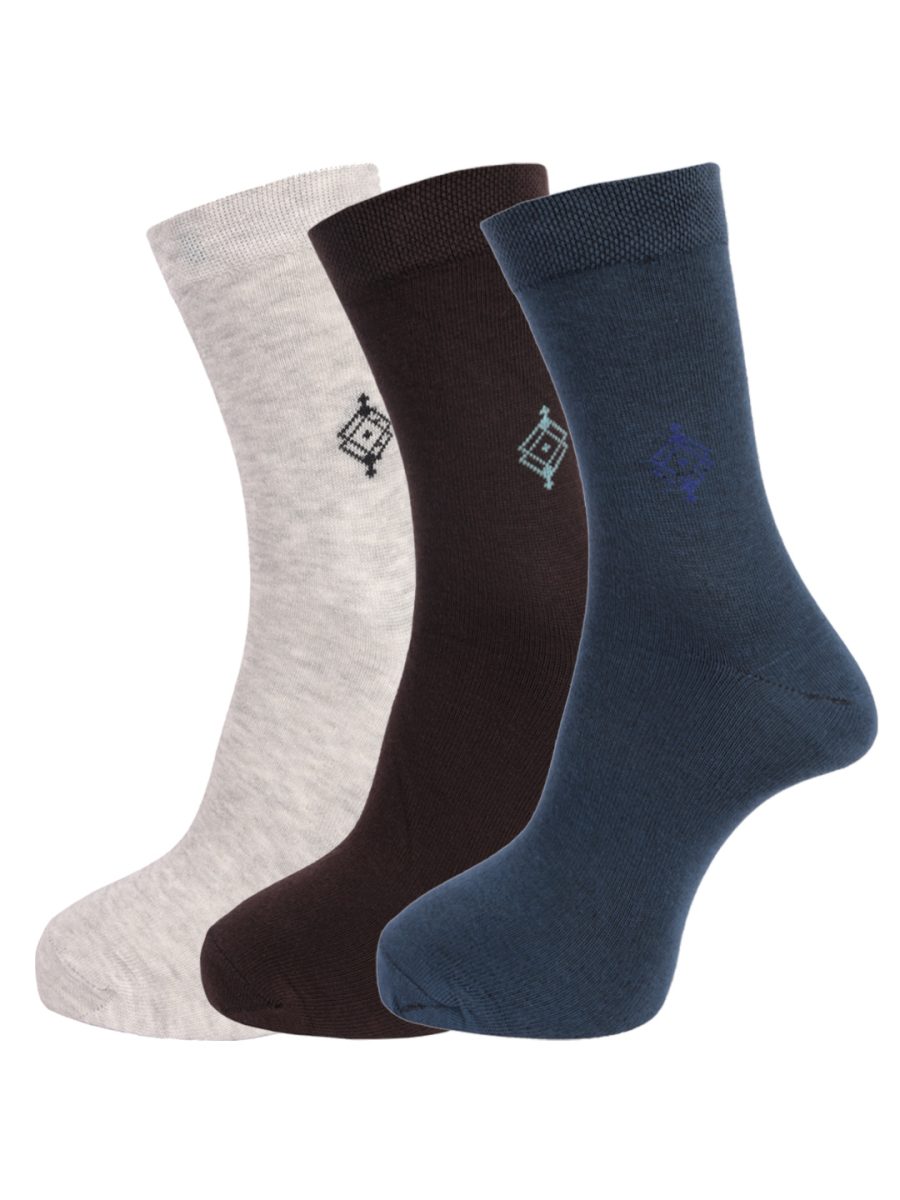Dollar Socks Full Length Cotton Socks for Mens Free Size (Pack of 3)