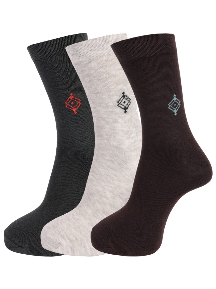 Dollar Socks Full Length Cotton Socks for Mens Free Size (Pack of 3)