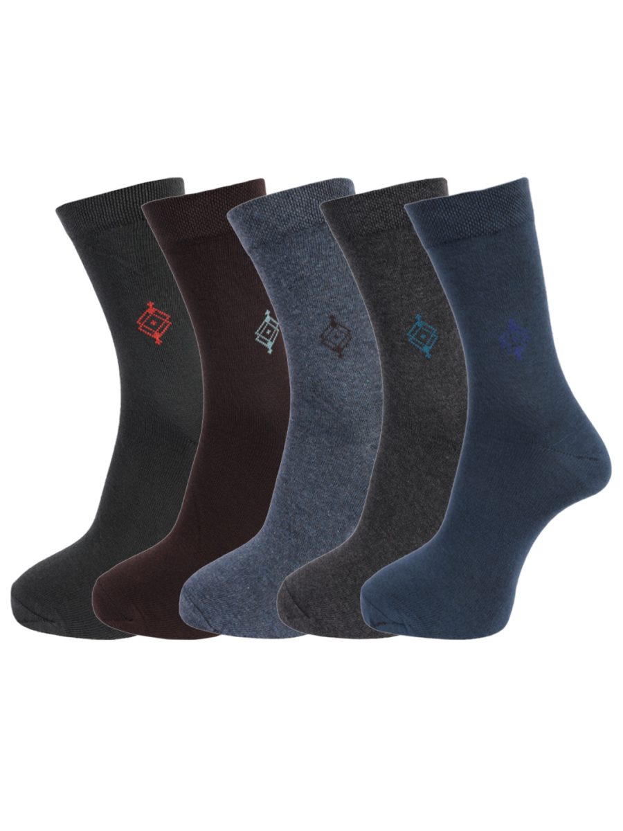 Dollar Socks Full Length Cotton Socks for Mens Free Size (Pack of 5)