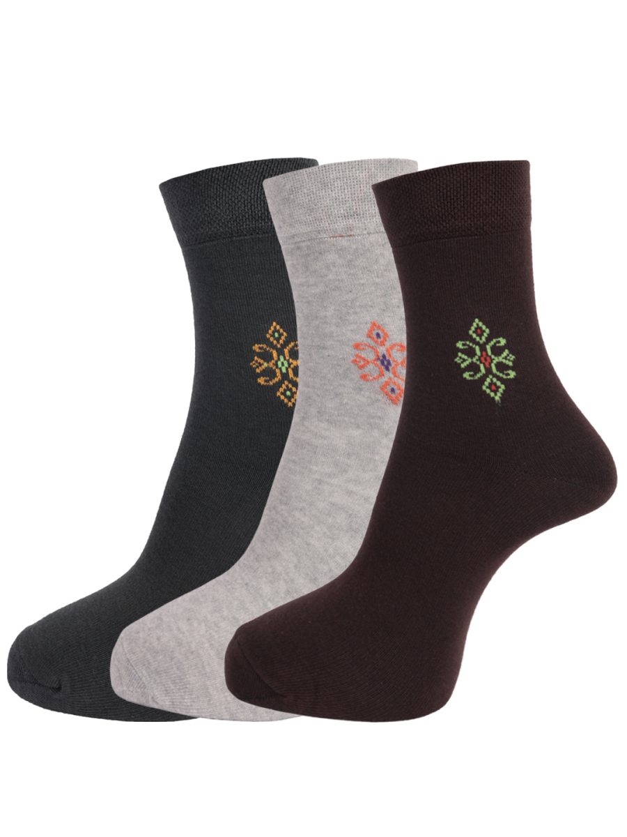 Dollar Socks Full Length Cotton Socks for Mens Free Size (Pack of 3)